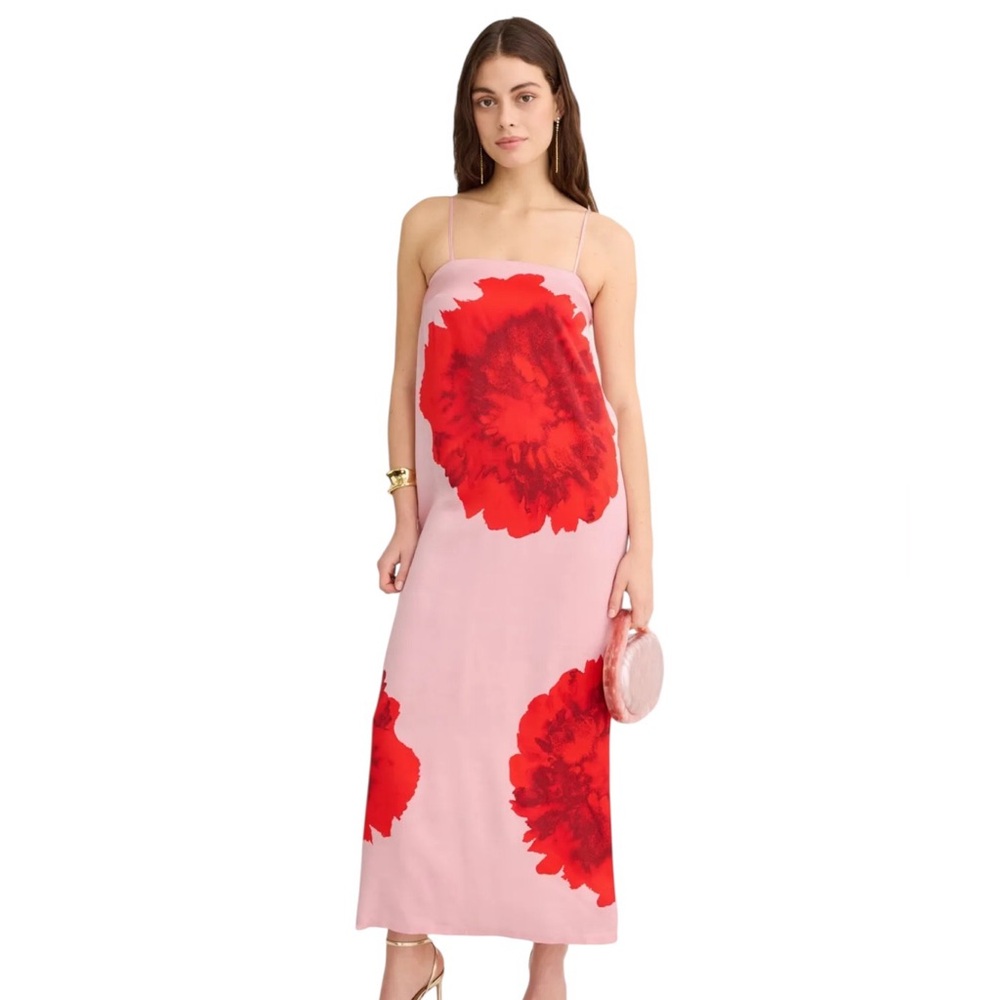 Suboo - Emilia Bustier Gown in Floral Pink and Red Maxi Dress Size L
